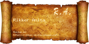 Rikker Anita névjegykártya