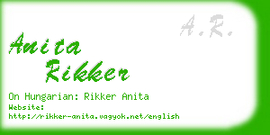 anita rikker business card